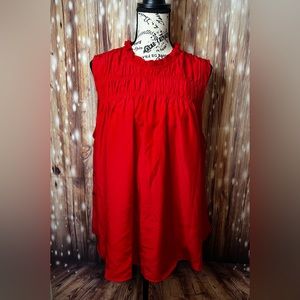 Joie Fern Smocked Neck Yoke Sleeveless Women’s Top